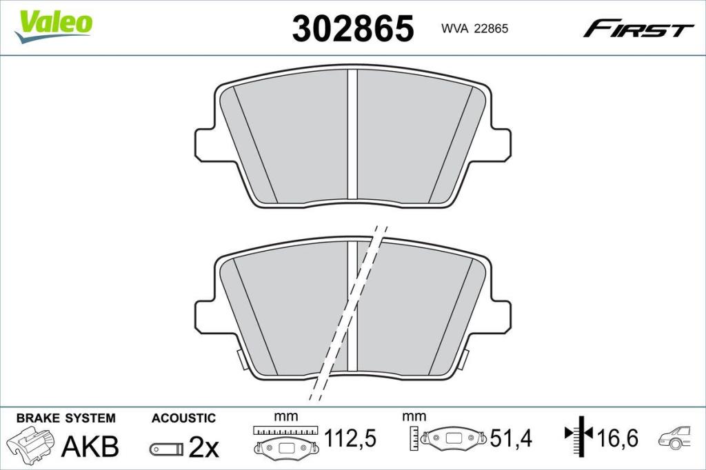 Jogo de 4 pastilhas de travão VALEO ref. 302865